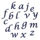 Tagliapasta alfabeto corsivo minuscolo