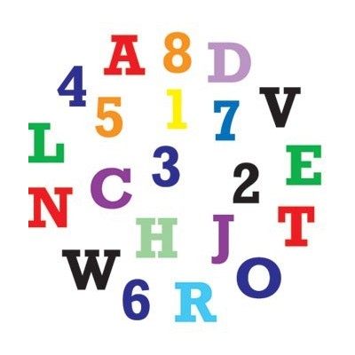 Tagliapasta alfabeto e numeri maiuscolo