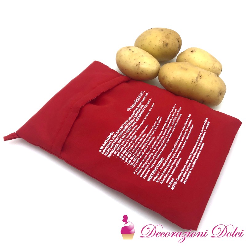 Borsa per Patate Microonde Microonde Fritte Sacchetto,Patate Microonde 2 PC Cuoci Patate Borsa da Cucina Lavabile e Riutilizzabile Sacchetti per Patate Tortillas Pannocchie di Mais 