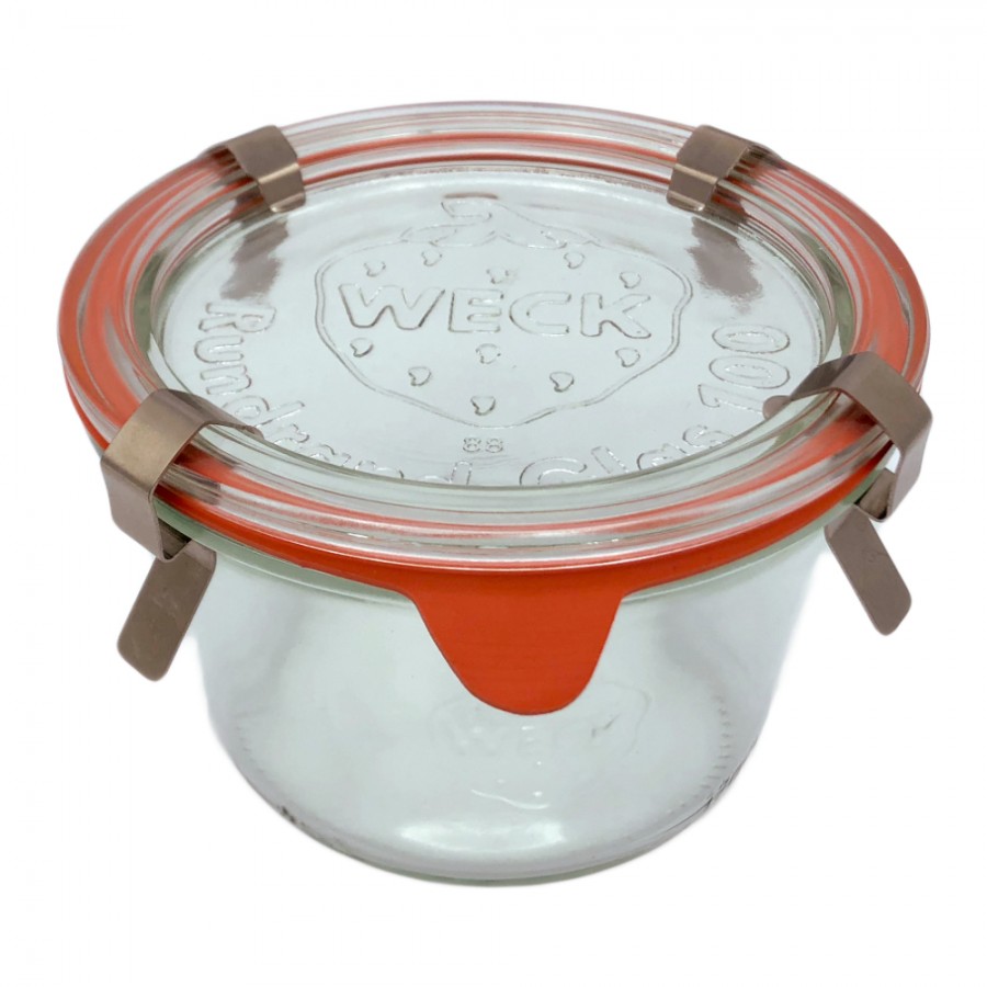 Weck Vasetto 1,5L Jar con coperchio guarnizioni e clips incluse Scatola 4 Pezzi 