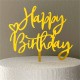 Cake topper Happy Birthday - oro