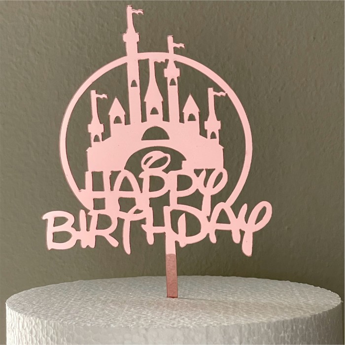 Cake topper Happy Birthday font Disney